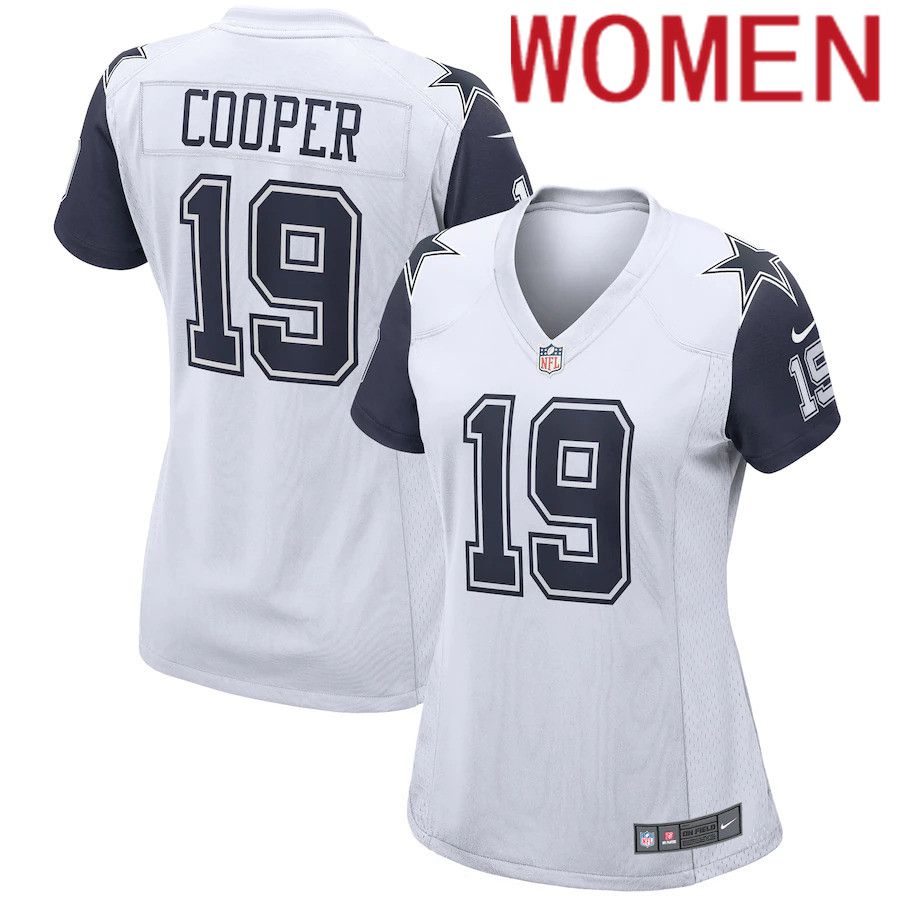 Women Dallas Cowboys #19 Amari Cooper Nike White Alternate Game NFL Jersey->women nfl jersey->Women Jersey